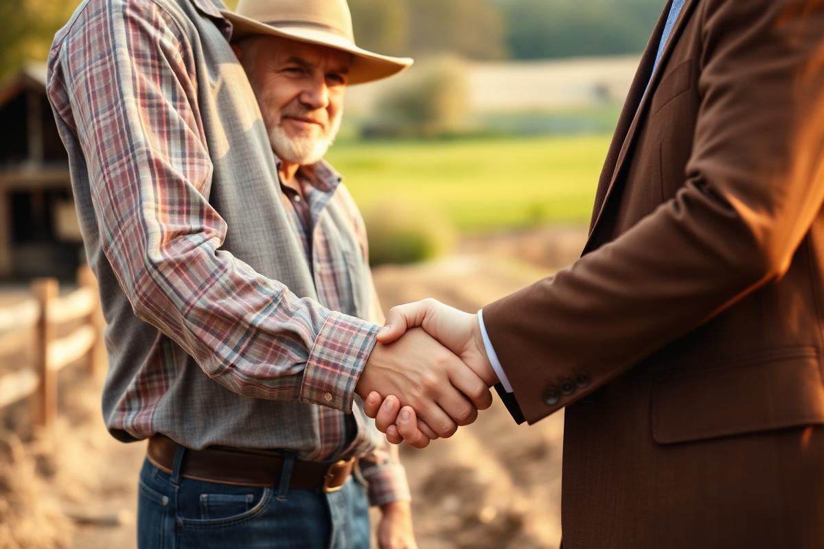 Consultor e produtor rural em negociação
